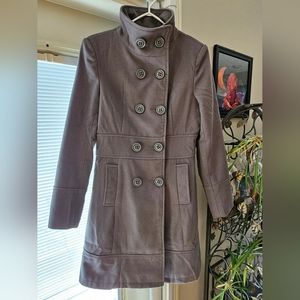 Women's Double-Breasted Pea Coat - Gray